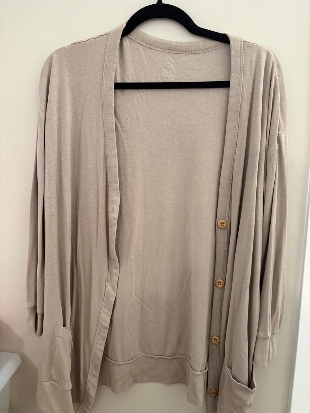 Kyte Baby Light Taupe Open Cardigan Sweater with Button Front